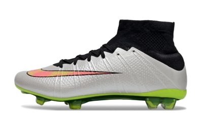 Nike Mercurial Superfly 4 Elite FG Firm Ground Soccer Cleats - Silver/Black/Yellow