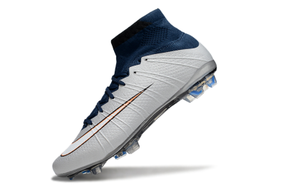 Nike Mercurial Superfly 4 Elite FG Firm Ground Soccer Cleats - Silver/Blue/Yellow