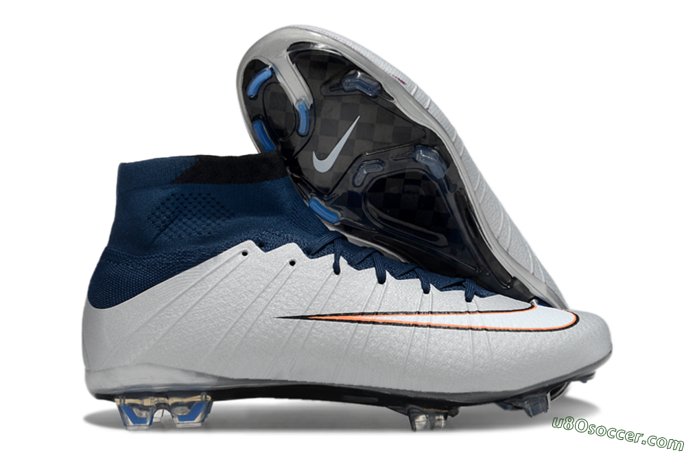 Nike Mercurial Superfly 4 Elite FG Firm Ground Soccer Cleats - Silver/Blue/Yellow 1