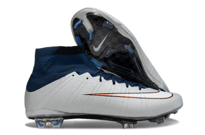 Nike Mercurial Superfly 4 Elite FG Firm Ground Soccer Cleats - Silver/Blue/Yellow