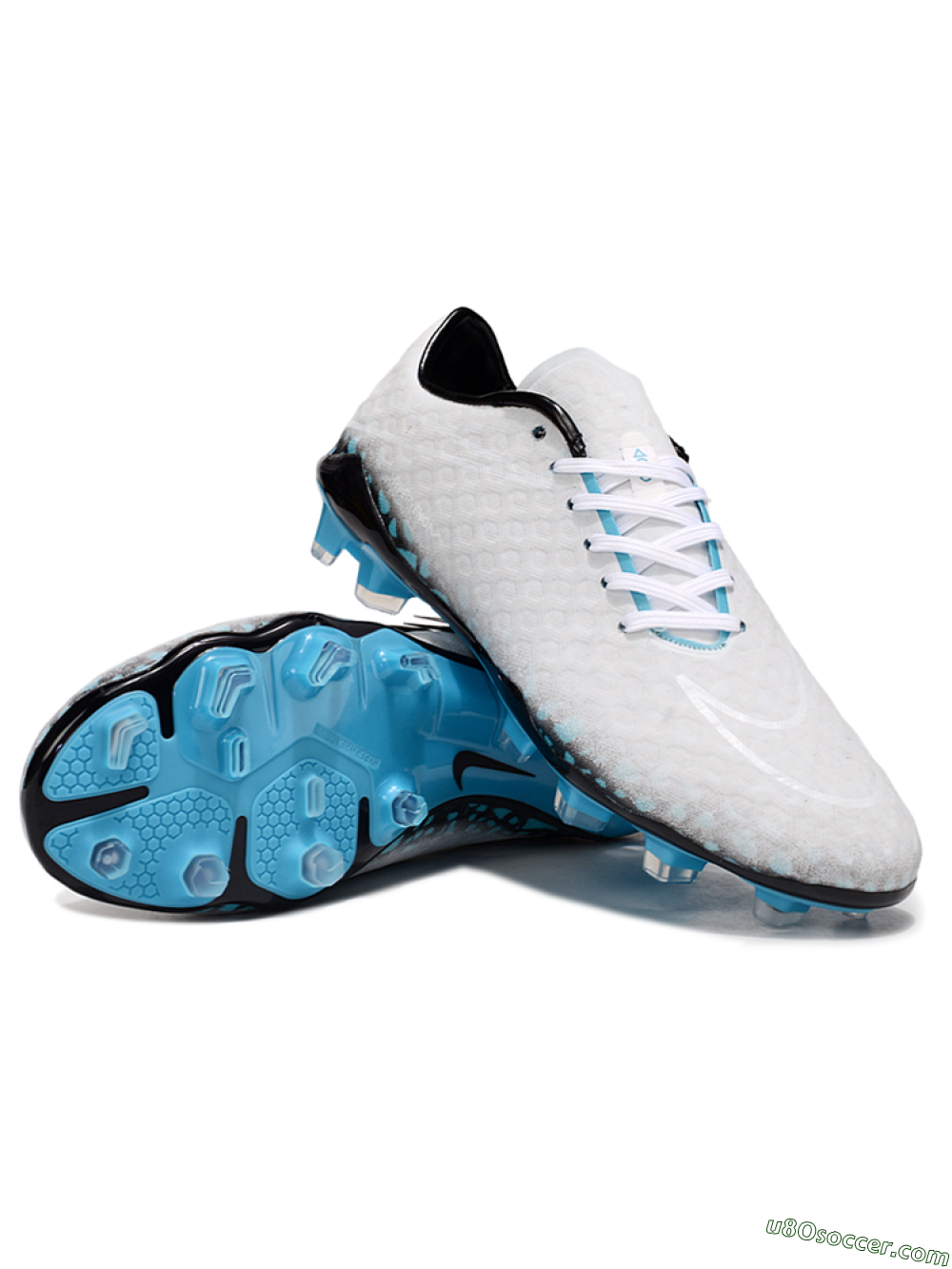 Nike Hypervenom Phantom FG Firm Ground Soccer Cleats - White/Black/Blue 3