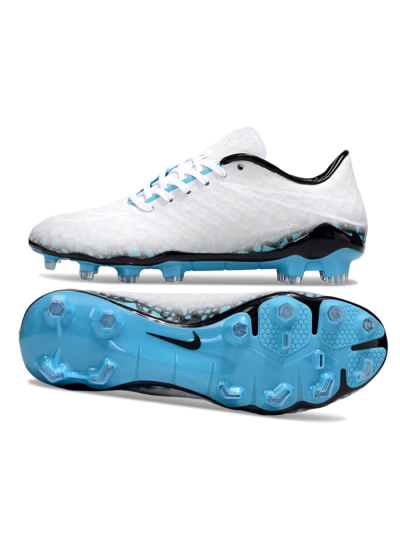 Nike Hypervenom Phantom FG Firm Ground Soccer Cleats - White/Black/Blue