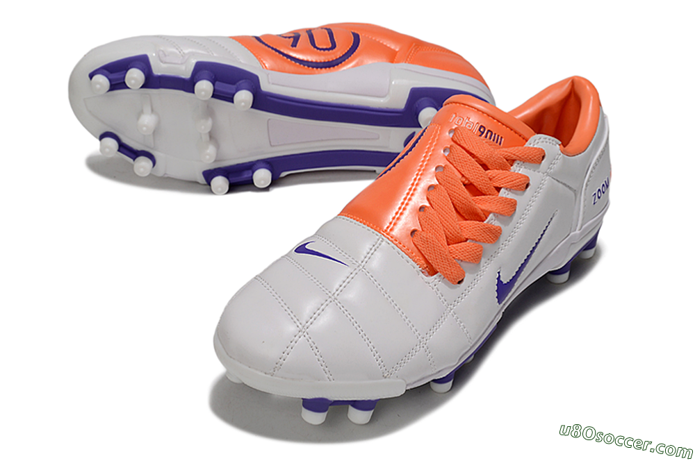 Nike Air Zoom Total 90 III FG Firm Ground Soccer Cleats - White/Purple/Red 3