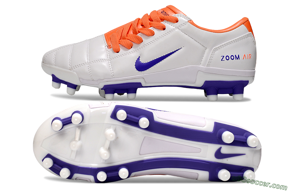 Nike Air Zoom Total 90 III FG Firm Ground Soccer Cleats - White/Purple/Red 0