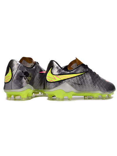 Nike Hypervenom Phantom FG Firm Ground Soccer Cleats - Silver/Yellow/Pink