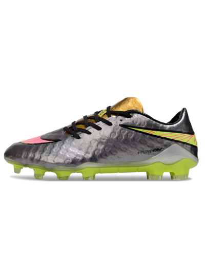 Nike Hypervenom Phantom FG Firm Ground Soccer Cleats - Silver/Yellow/Pink