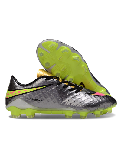 Nike Hypervenom Phantom FG Firm Ground Soccer Cleats - Silver/Yellow/Pink