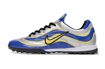 Nike Mercurial R9 TF Artificial Turf Soccer Shoes - Silver/Blue/Yellow
