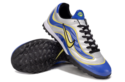 Nike Mercurial R9 TF Artificial Turf Soccer Shoes - Silver/Blue/Yellow
