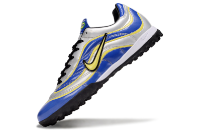 Nike Mercurial R9 TF Artificial Turf Soccer Shoes - Silver/Blue/Yellow