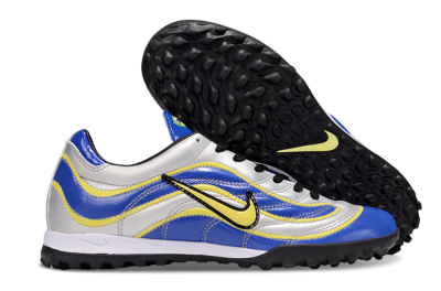 Nike Mercurial R9 TF Artificial Turf Soccer Shoes - Silver/Blue/Yellow