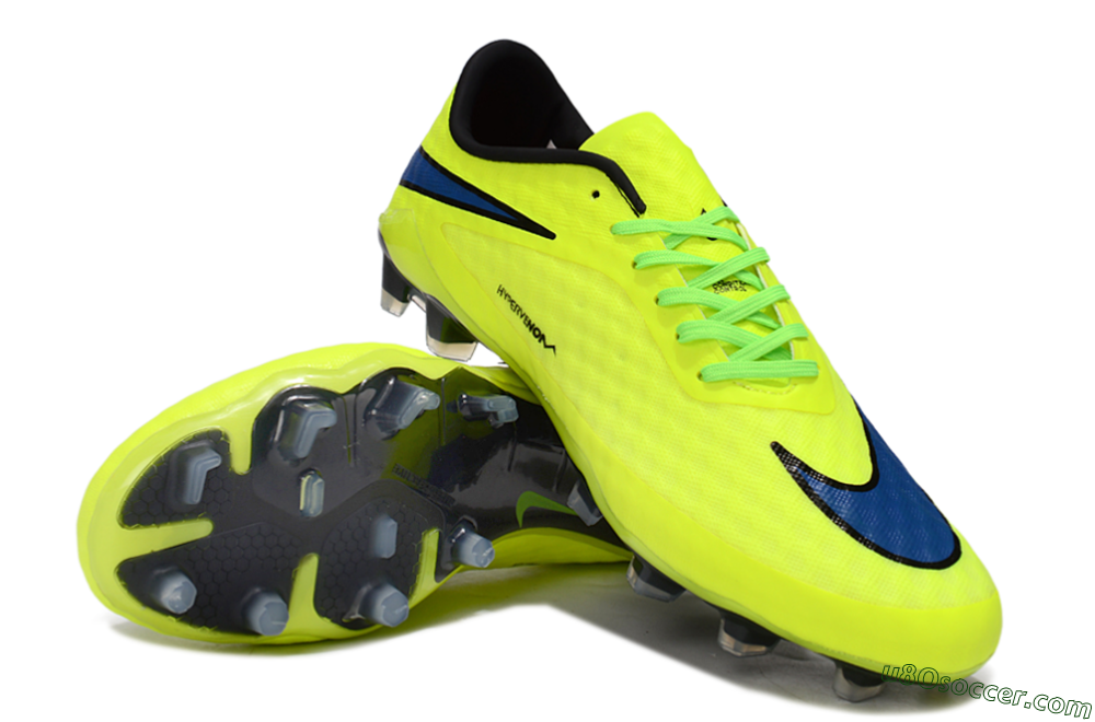 Nike Hypervenom Phantom FG Firm Ground Soccer Cleats - Yellow/Black/Blue 4
