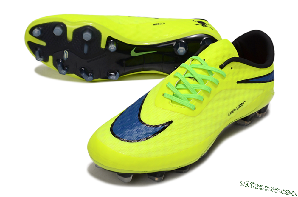 Nike Hypervenom Phantom FG Firm Ground Soccer Cleats - Yellow/Black/Blue 3