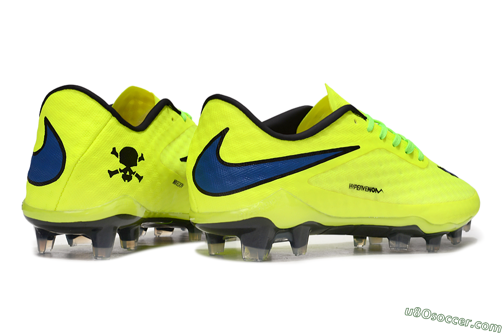 Nike Hypervenom Phantom FG Firm Ground Soccer Cleats - Yellow/Black/Blue 7