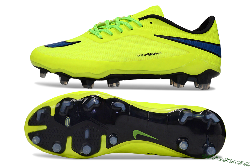 Nike Hypervenom Phantom FG Firm Ground Soccer Cleats - Yellow/Black/Blue 0