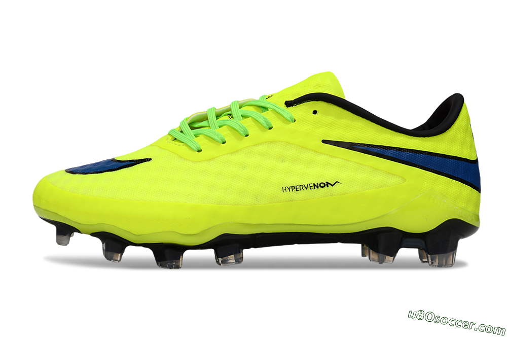 Nike Hypervenom Phantom FG Firm Ground Soccer Cleats - Yellow/Black/Blue 2
