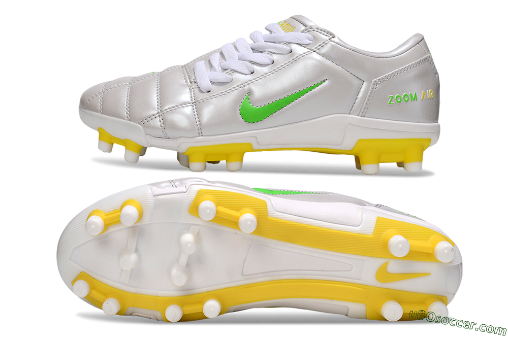 Nike Air Zoom Total 90 III FG Firm Ground Soccer Cleats - White/Yellow 0