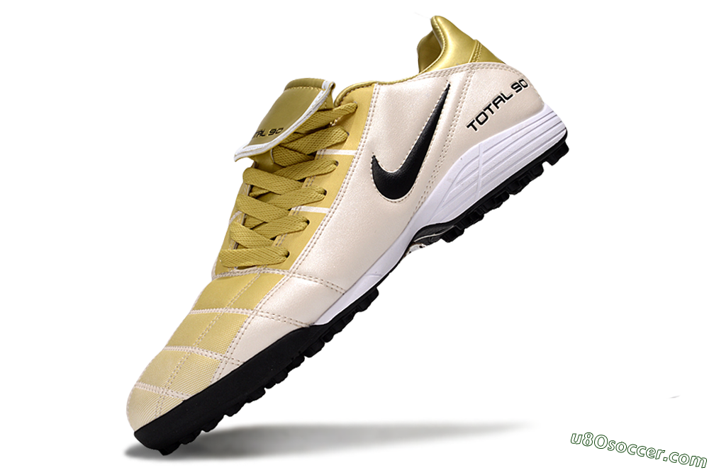 Nike Total 90 III TF Artificial Turf Soccer Shoes - Gold/Beige/Black 6