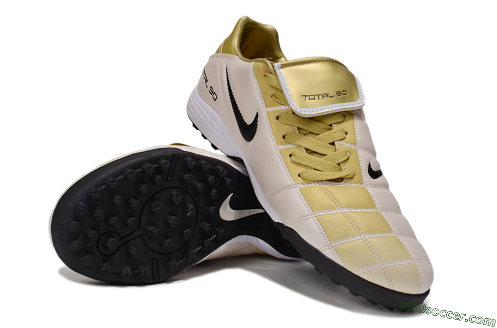 Nike Total 90 III TF Artificial Turf Soccer Shoes - Gold/Beige/Black 4