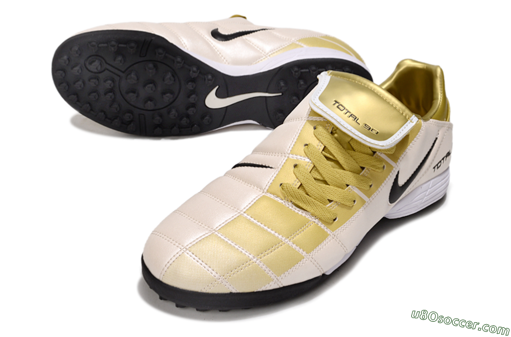 Nike Total 90 III TF Artificial Turf Soccer Shoes - Gold/Beige/Black 3