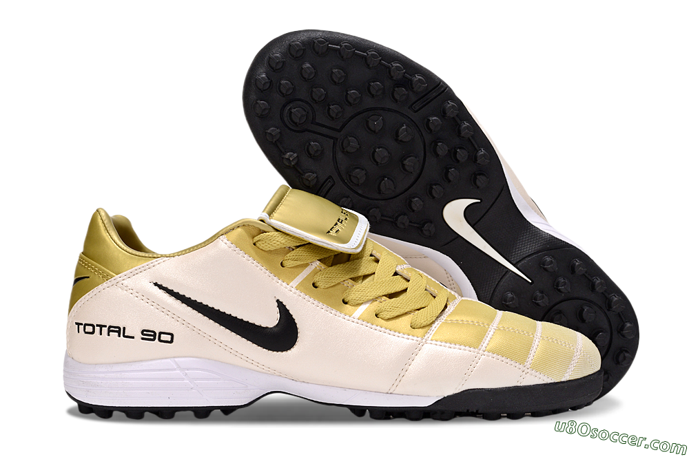 Nike Total 90 III TF Artificial Turf Soccer Shoes - Gold/Beige/Black 1