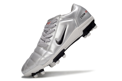 Nike Air Zoom Total 90 III FG Firm Ground Soccer Cleats - Silver/Black/White