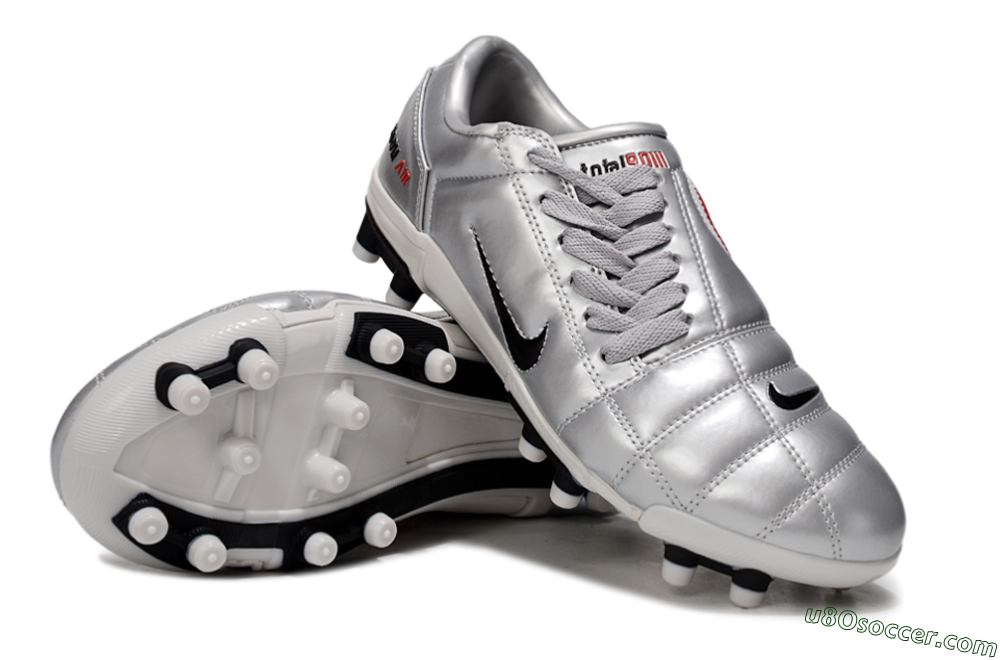 Nike Air Zoom Total 90 III FG Firm Ground Soccer Cleats - Silver/Black/White 4