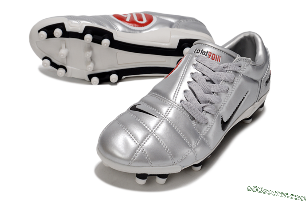 Nike Air Zoom Total 90 III FG Firm Ground Soccer Cleats - Silver/Black/White 3