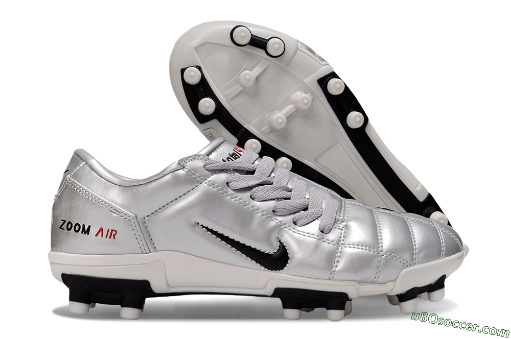 Nike Air Zoom Total 90 III FG Firm Ground Soccer Cleats - Silver/Black/White 1