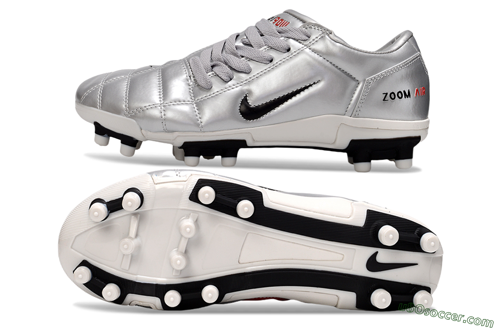 Nike Air Zoom Total 90 III FG Firm Ground Soccer Cleats - Silver/Black/White 0
