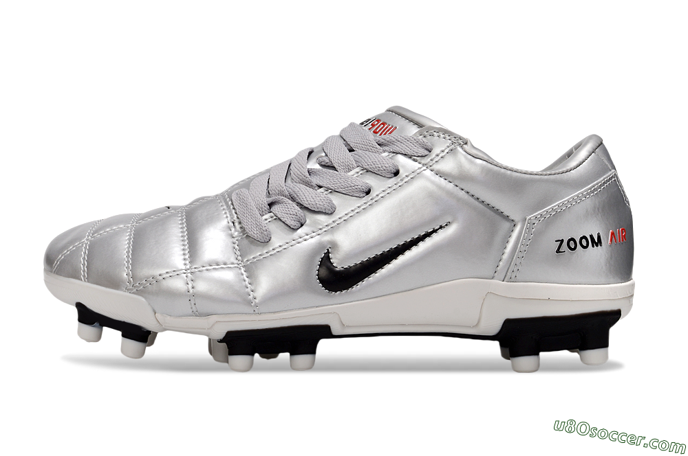 Nike Air Zoom Total 90 III FG Firm Ground Soccer Cleats - Silver/Black/White 2