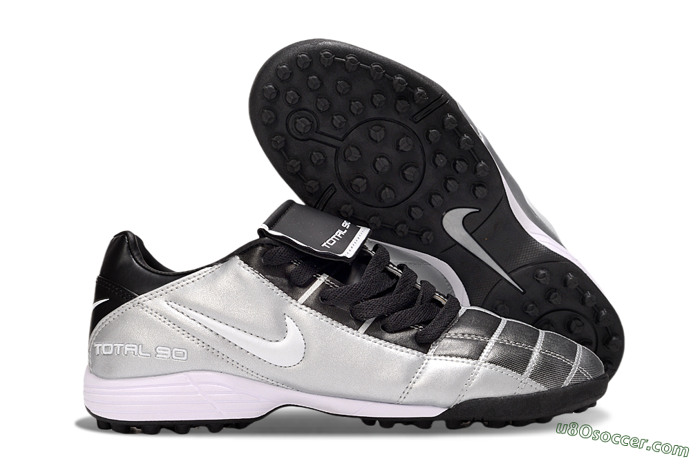 Nike Total 90 III TF Artificial Turf Soccer Shoes - Silver/White/Black 1