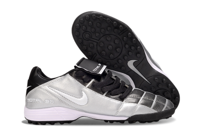 Nike Total 90 III TF Artificial Turf Soccer Shoes - Silver/White/Black