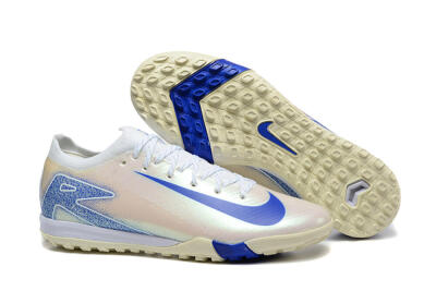 Nike Air Zoom Mercurial Vapor 16 Elite TF Artificial Turf Soccer Shoes - Beige/Blue/White