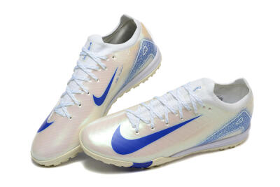 Nike Air Zoom Mercurial Vapor 16 Elite TF Artificial Turf Soccer Shoes - Beige/Blue/White