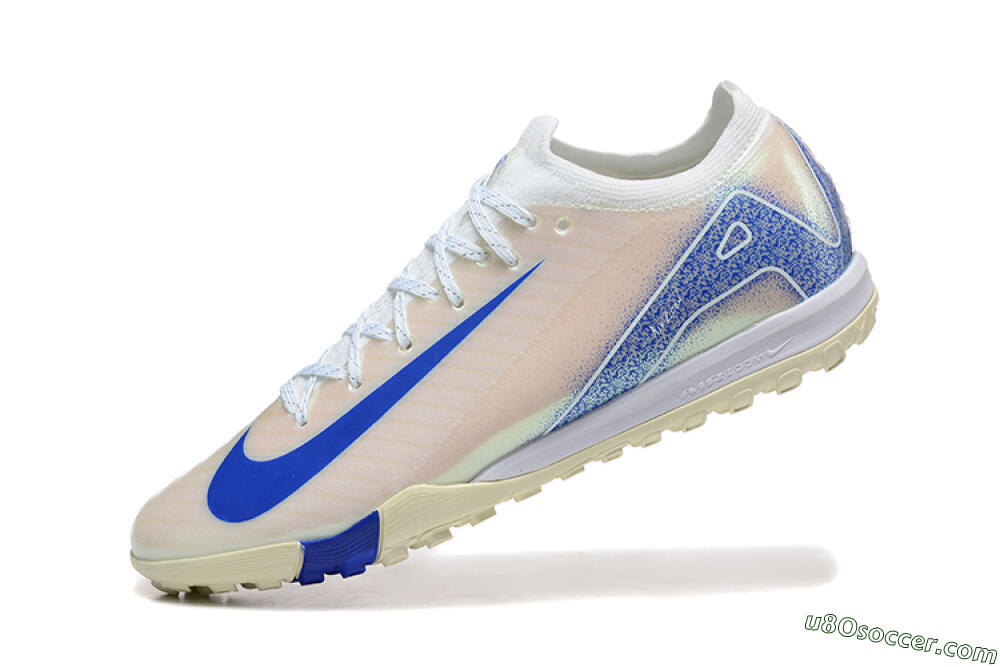 Nike Air Zoom Mercurial Vapor 16 Elite TF Artificial Turf Soccer Shoes - Beige/Blue/White 8
