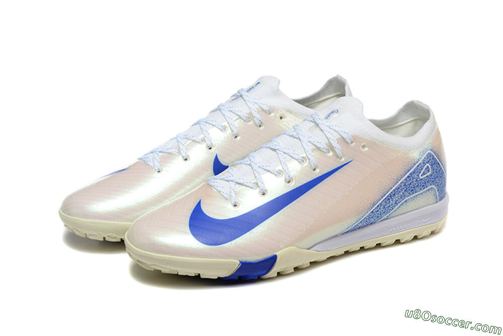 Nike Air Zoom Mercurial Vapor 16 Elite TF Artificial Turf Soccer Shoes - Beige/Blue/White 5