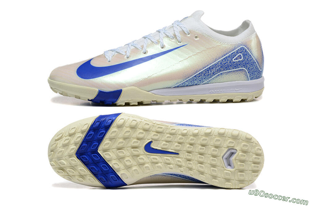 Nike Air Zoom Mercurial Vapor 16 Elite TF Artificial Turf Soccer Shoes - Beige/Blue/White 0
