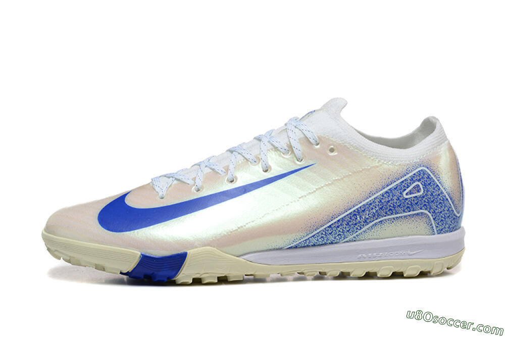 Nike Air Zoom Mercurial Vapor 16 Elite TF Artificial Turf Soccer Shoes - Beige/Blue/White 2