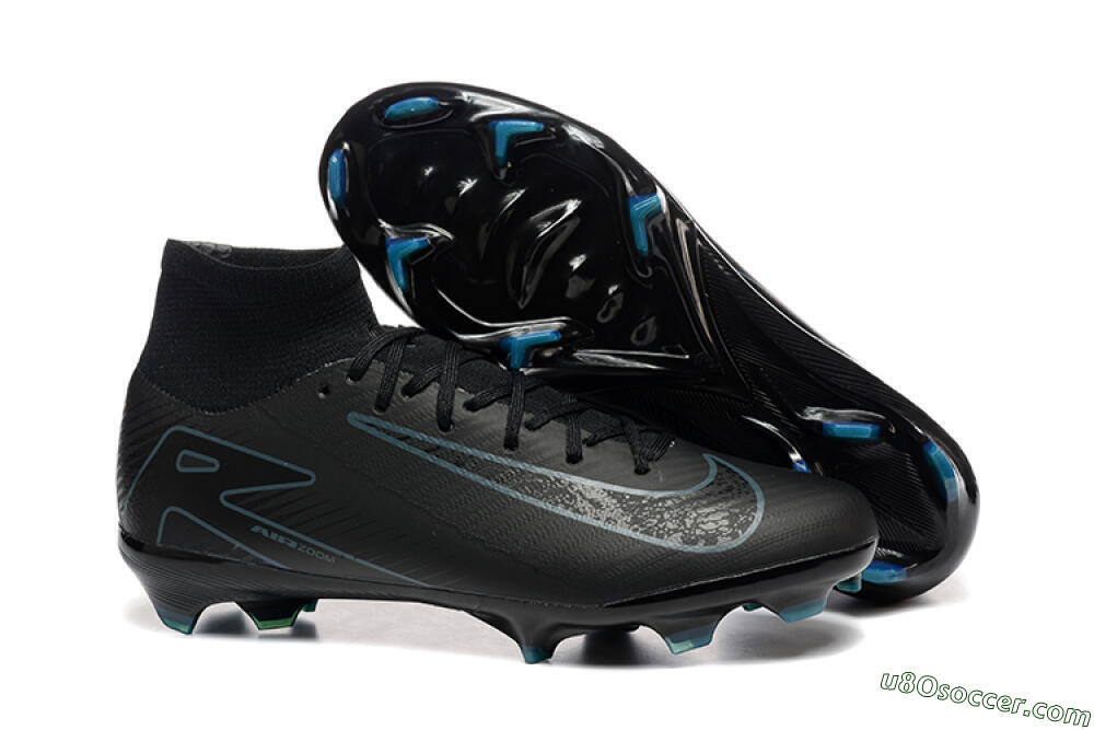 Nike Air Zoom Mercurial Superfly 10 Elite FG Firm Ground Soccer Cleats - Black/Blue 1