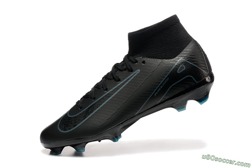 Nike Air Zoom Mercurial Superfly 10 Elite FG Firm Ground Soccer Cleats - Black/Blue 8