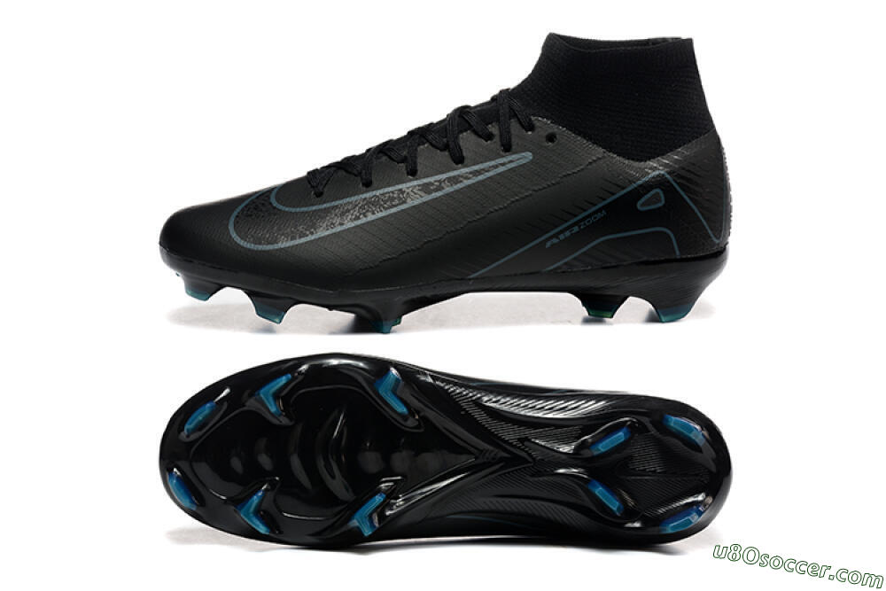 Nike Air Zoom Mercurial Superfly 10 Elite FG Firm Ground Soccer Cleats - Black/Blue 0