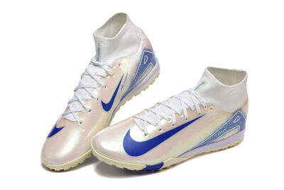 Nike Air Zoom Mercurial Superfly 10 Elite TF Artificial Turf Soccer Shoes - Beige/White/Blue