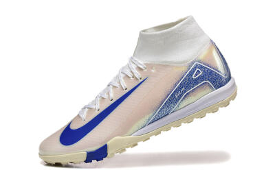 Nike Air Zoom Mercurial Superfly 10 Elite TF Artificial Turf Soccer Shoes - Beige/White/Blue
