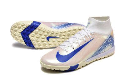 Nike Air Zoom Mercurial Superfly 10 Elite TF Artificial Turf Soccer Shoes - Beige/White/Blue