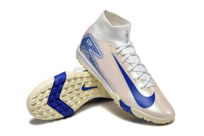 Nike Air Zoom Mercurial Superfly 10 Elite TF Artificial Turf Soccer Shoes - Beige/White/Blue