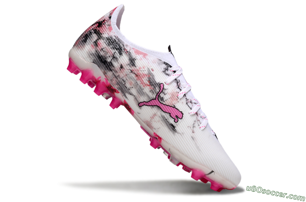 Puma Ultra 5 Ultimate FG Firm Ground Soccer Cleats - White/Pink/Black 4