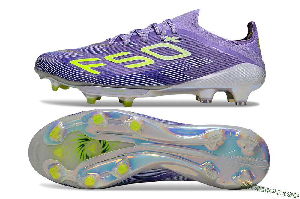 Adidas F50+ Elite Lightstrike Pro FG Firm Ground Soccer Cleats - Purple/White/Yellow 0