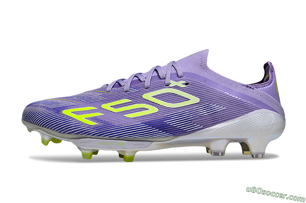 Adidas F50+ Elite Lightstrike Pro FG Firm Ground Soccer Cleats - Purple/White/Yellow 2