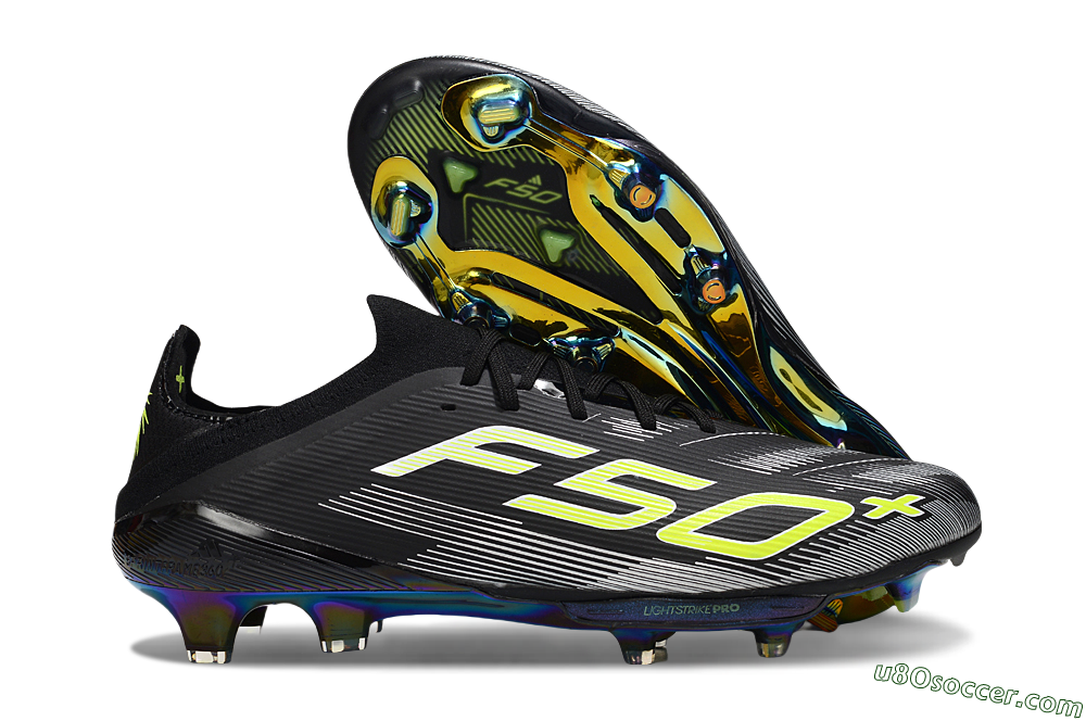 Adidas F50+ Elite Lightstrike Pro FG Firm Ground Soccer Cleats - Black/White/Yellow 1